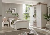 Bett Rovola in Pinie wei� / Oslo Pinie Landhaus Einzelbett Liegefl�che 100 x 200 cm