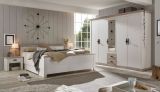 Bett Rovola in Pinie wei� / Oslo Pinie Landhaus Doppelbett Liegefl�che 180 x 200 cm