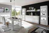 Kommode Nobile in wei� Hochglanz und Stone Design grau 100 x 112 cm