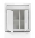 Kommode Nobile in wei� Hochglanz und Stone Design grau 100 x 112 cm