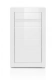 Kommode Nobile in Hochglanz wei� und Stone Design grau 66 x 112 cm