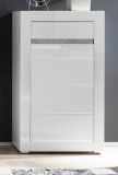 Kommode Nobile in Hochglanz wei� und Stone Design grau 66 x 112 cm