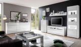 Kommode Nobile in Hochglanz wei� und Stone Design grau 66 x 112 cm