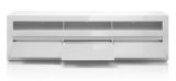TV-Lowboard Nobile in Hochglanz wei� und Stone Design grau TV-Unterteil in Komforth�he 217 x 63 cm