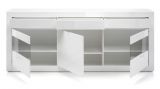 Sideboard Nobile in wei� Hochglanz und Stone Design grau Kommode 217 x 90 cm