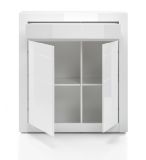 Wohnwand Nobile in Hochglanz wei� und Stone Design grau Anbauwand 4-teilig 370 x 198 cm