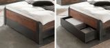 Bett Ward in Old Used Wood Shabby Design mit Matera grau Einzelbett Liegefl�che 140 x 200 cm