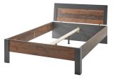 Bett Ward in Old Used Wood Shabby Design mit Matera grau Einzelbett Liegefl�che 140 x 200 cm