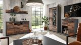 Kommode Ward in Old Used Wood Shabby Design mit Matera grau Anrichte 92 x 104 cm