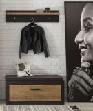 Garderobenpaneel Beveren in Kastanie und Fresco grau Flur Wandgarderobe 107 x 23 cm