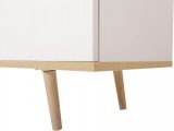 Kleiderschrank Lundby in matt wei� mit Sonoma Eiche massiv Dreht�renschrank 2-t�rig skandinavisch 90 x 180 cm