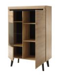 Wohnwand Ronson in Artisan Eiche und schwarz Wohnkombination 4-teilig skandinavisch 290 x 197 cm