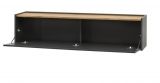 TV-Lowboard Center in grau matt und Wotan Eiche TV-Unterteil h�ngend 150 x 35 cm H�ngeschrank