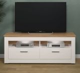 TV-Lowboard Timber in Andersen Pinie wei� und Artisan Eiche Landhaus TV-Unterteil mit Komforth�he 148 x 59 cm