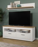 Wandboard Timber in Andersen Pinie wei� und Artisan Eiche Landhaus Wandregal 146 x 25 cm