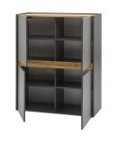 Highboard Center in grau matt und Wotan Eiche 100 x 120 cm