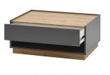 Couchtisch Center in grau matt und Wotan Eiche Wohnzimmertisch 90 x 60 cm