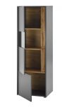 Wohnwand Center in grau matt und Wotan Eiche Wohnkombination 3-teilig 350 x 155 cm