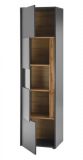Wohnwand Center in grau matt und Wotan Eiche 4-teilig 400 x 197 cm mit XL-TV-Schrank