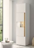 Vitrine Center in wei� und Wotan Eiche Vitrinenschrank 50 x 197 cm