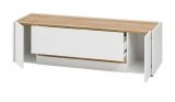 TV-Lowboard Center in wei� und Wotan Eiche TV-Unterteil 140 x 40 cm