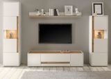 TV-Lowboard Center in wei� und Wotan Eiche TV-Unterteil 170 x 40 cm