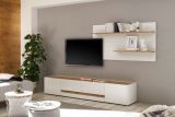 TV-Lowboard Center in wei� und Wotan Eiche TV-Unterteil 223 x 40 cm TV-Board XL