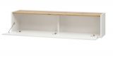 TV-Lowboard Center in wei� und Wotan Eiche TV-Unterteil h�ngend 150 x 35 cm H�ngeschrank
