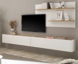 Wandpaneel Center in wei� und Wotan Eiche Wandboard 155 x 80 cm