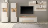Wandpaneel Center in wei� und Wotan Eiche Wandboard 155 x 80 cm