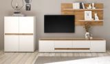 Wandpaneel Center in Wotan Eiche und wei� Wandboard 155 x 80 cm