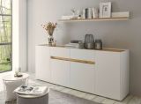 Sideboard Center in wei� und Wotan Eiche Kommode 220 x 87 cm