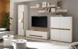 Highboard Center in wei� und Wotan Eiche 100 x 120 cm