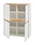 Highboard Center in wei� und Wotan Eiche 100 x 120 cm