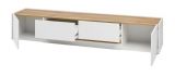 Wohnkombination Center in wei� und Wotan Eiche Wohnwand 3-teilig 343 x 180 cm mit XL-Board