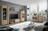 TV-Lowboard Louna in Eiche Artisan und Graphit grau TV-Unterteil 138 x 46 cm