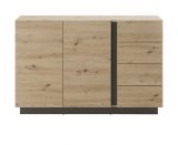 Sideboard Louna in Eiche Artisan und Graphit grau Kommode 138 x 91 cm