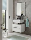 Badezimmer Spiegel Design-D in schwarz Badspiegel mit Ablage 60 x 85 cm