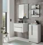 Badm�bel Set Design-D in wei� Hochglanz und schwarz Badkombination MIT Waschbecken 115 x 200 cm