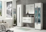 Badm�bel Set Design-D in wei� Hochglanz und schwarz Badkombination MIT Waschbecken 135 x 200 cm