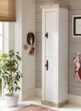 Badezimmer Hochschrank Rovola in Pinie wei� / Oslo Pinie Landhaus Badschrank 42 x 200 cm