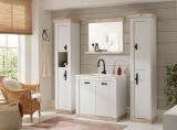 Badezimmer Hochschrank Rovola in Pinie wei� / Oslo Pinie Landhaus Badschrank 42 x 200 cm