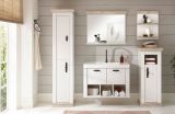 Badezimmer Hochschrank Rovola in Pinie wei� / Oslo Pinie Landhaus Badschrank 65 x 200 cm