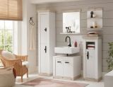 Badezimmer Waschbeckenunterschrank Rovola in Pinie wei� / Oslo Pinie Landhaus Badschrank 60 x 63 cm