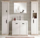 Badkombination Rovola in Pinie wei� / Oslo Pinie Landhaus Badm�bel Set 5-tlg. MIT Waschbecken 205 x 200 cm