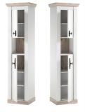 Badkombination Rovola in Pinie wei� / Oslo Pinie Landhaus Badm�bel Set 5-tlg. h�ngend MIT Waschbecken 205 x 200 cm