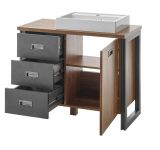 Waschbeckenunterschrank MIT Waschbecken Auburn in Eiche Stirling und Matera grau Badm�bel Waschtisch 91 x 75 cm
