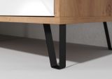 Kommode Linea in wei� matt mit Rautenoptik und Eiche Artisan Sideboard 123 cm