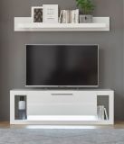 Wandboard Ladis in wei� Hochglanz Wandregal 150 x 21 cm