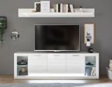 Wandboard Ladis in wei� Hochglanz Wandregal 198 x 21 cm